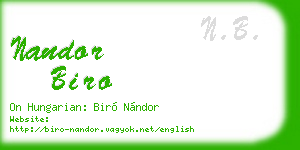 nandor biro business card